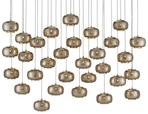 Currey and Company - 9000-0693 - 30 Light Pendant - Pepper - Painted Silver/Nickel