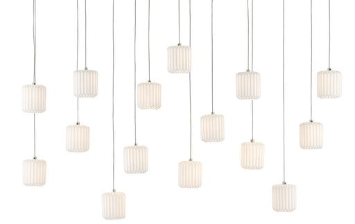 Currey and Company - 9000-0713 - 15 Light Pendant - Dove - Painted Silver/White