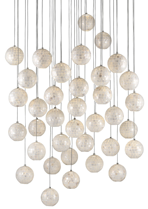 Currey and Company - 9000-0722 - 36 Light Pendant - Finhorn - Painted Silver/Pearl