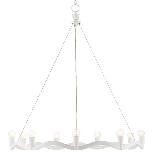 Currey and Company - 9000-0730 - Nine Light Chandelier - Serpentina - Gesso White