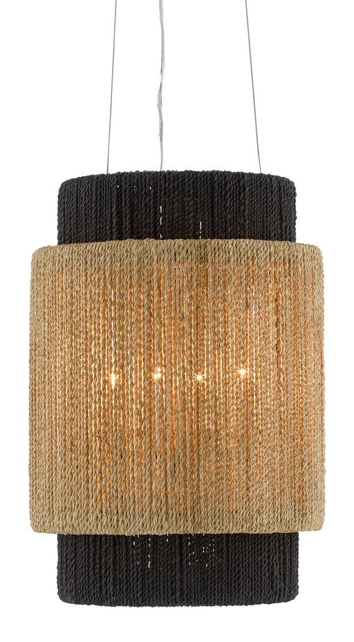 Currey and Company - 9000-0756 - Four Light Chandelier - Viewforth - Satin Black/Natural/Black/Smokewood