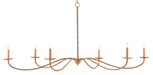 Currey and Company - 9000-0757 - Six Light Chandelier - Saxon - Saddle Tan/Natural