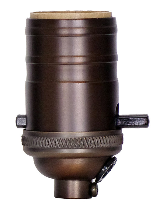 Satco - 80-2444 - On-Off Push Thru Socket With Side Outlet For SPT-2 - Dark Antique Brass