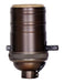 Satco - 80-2444 - On-Off Push Thru Socket With Side Outlet For SPT-2 - Dark Antique Brass