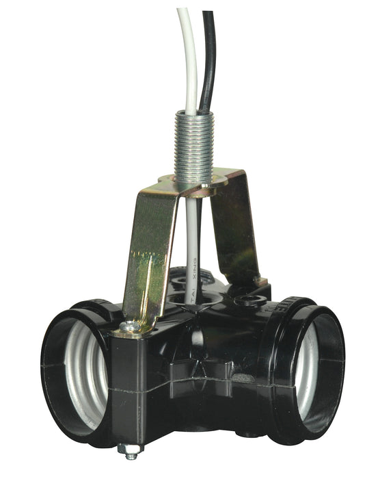 Satco - 80-2449 - Three Light Phenolic Cluster W/ Top - Black
