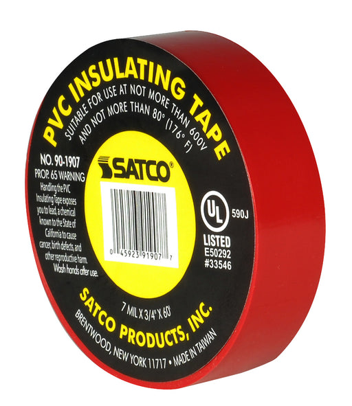 Satco - 90-1907 - Elec Tape 60 Ft. 3/4" - Red