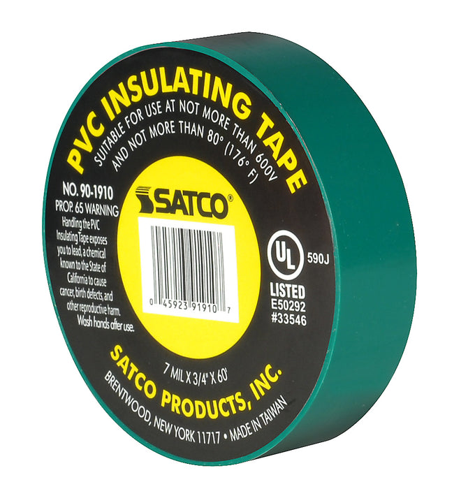 Satco - 90-1910 - Elec Tape 60 Ft. 3/4" - Green