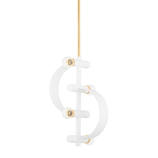 Mitzi - H379704-GL/WH - Four Light Pendant - Maddie - Gold Leaf/White