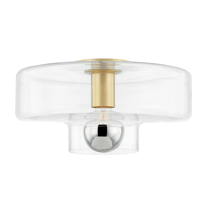 Mitzi - H524501-AGB - One Light Flush Mount - Iona - Aged Brass