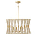 Capital Lighting - 341161NP - Six Light Pendant - Bianca - Bleached Natural Rope and Patinaed Brass