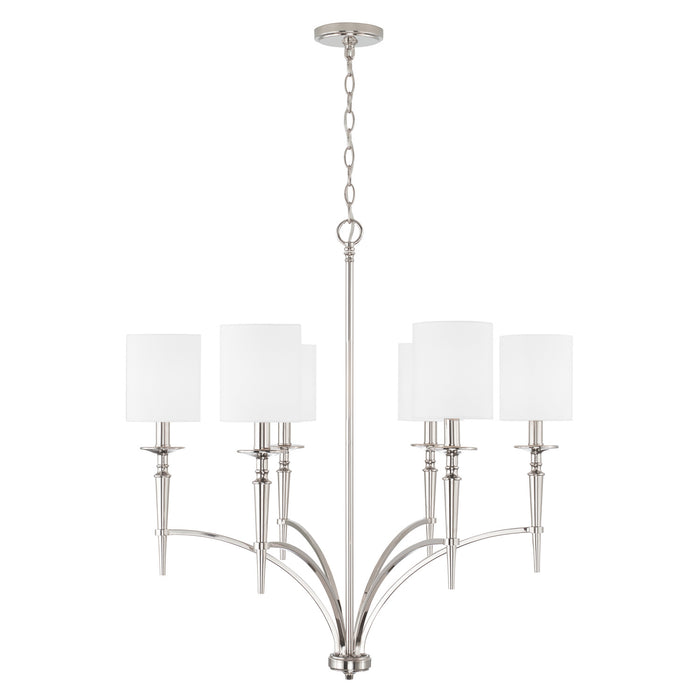 Capital Lighting - 442661PN-701 - Six Light Chandelier - Abbie - Polished Nickel