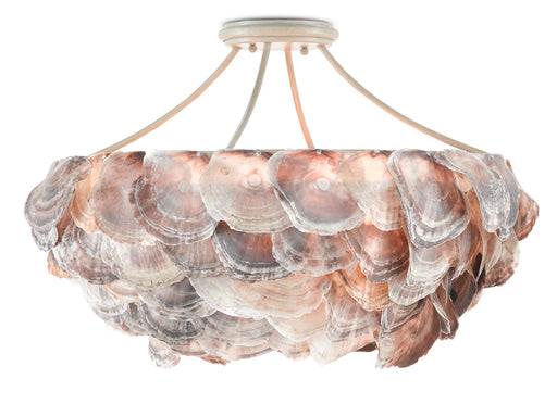 Currey and Company - 9000-0755 - Six Light Chandelier - Seahouse - Smokewood/Natural Shell