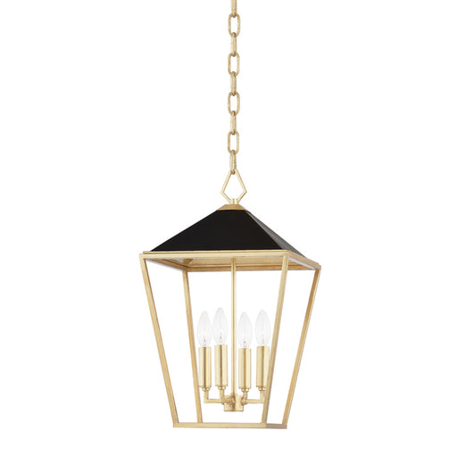 Hudson Valley - 5713-GL/BK - Four Light Pendant - Paxton - Gold Leaf/Black