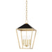 Hudson Valley - 5713-GL/BK - Four Light Pendant - Paxton - Gold Leaf/Black