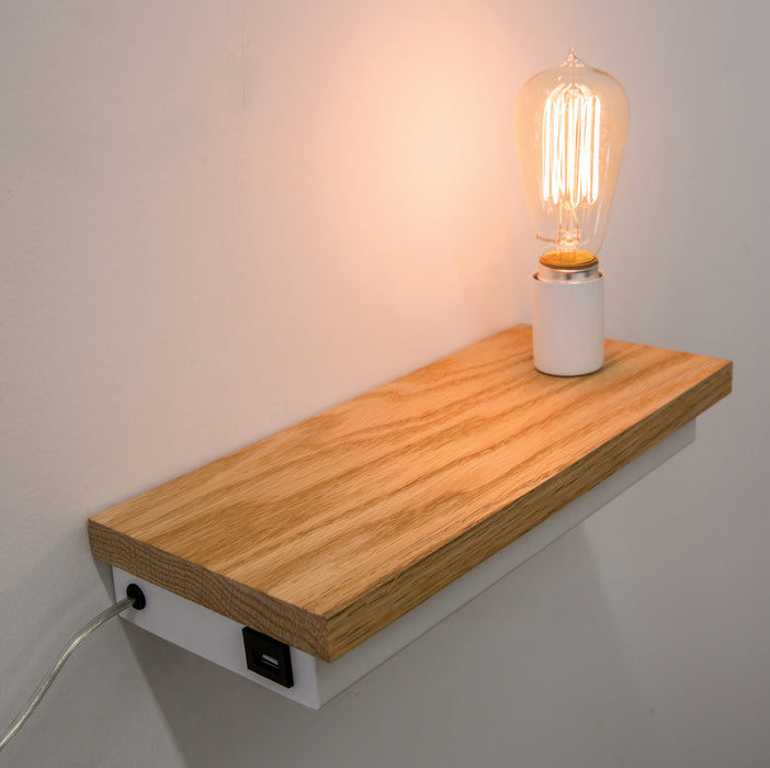 House of Troy - BUNK3-WT - One Light Wall Lamp - Bunk - White With Natural Oak