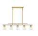 Savoy House - 1-1023-5-322 - Five Light Linear Chandelier - Calhoun - Warm Brass