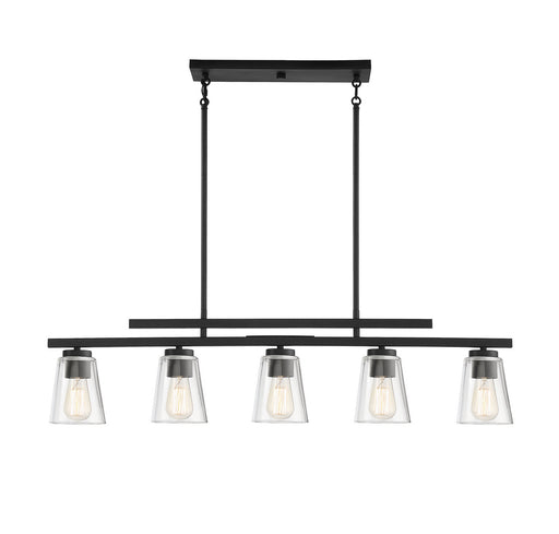 Savoy House - 1-1023-5-89 - Five Light Linear Chandelier - Calhoun - Matte Black