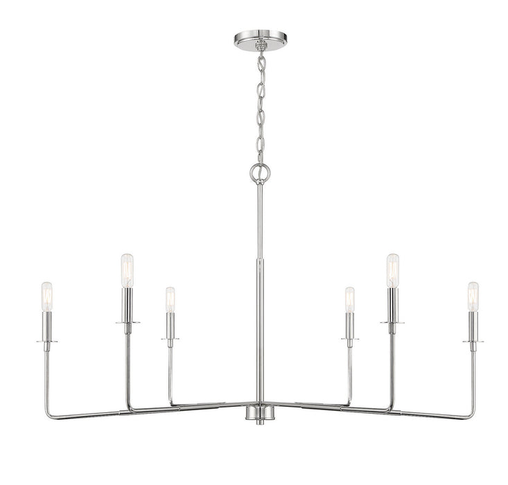 Savoy House - 1-2221-6-109 - Six Light Chandelier - Salerno - Polished Nickel