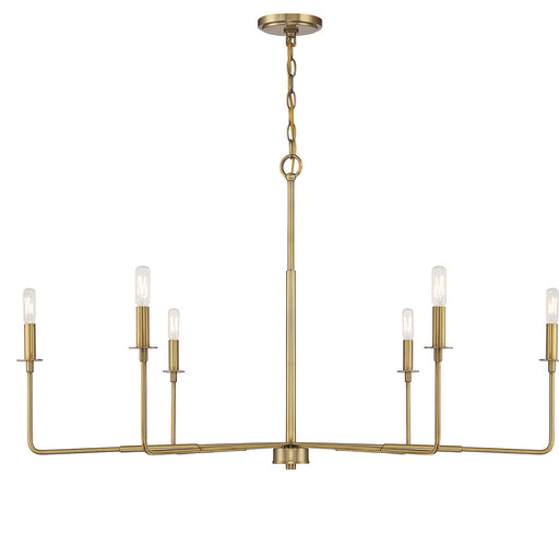 Savoy House - 1-2221-6-322 - Six Light Chandelier - Salerno - Warm Brass