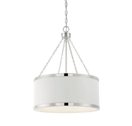 Savoy House - 7-188-6-172 - Six Light Pendant - Delphi - White with Polished Nickel Acccents