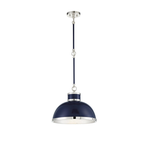 Savoy House - 7-8882-1-174 - One Light Pendant - Corning - Navy with Polished Nickel Accents