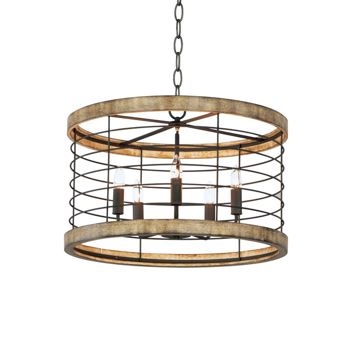 Maxim - 12515DWBK - Five Light Chandelier - Homestead - Driftwood / Black