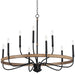 Maxim - 14449DWBK - Nine Light Chandelier - Franklin - Driftwood / Black