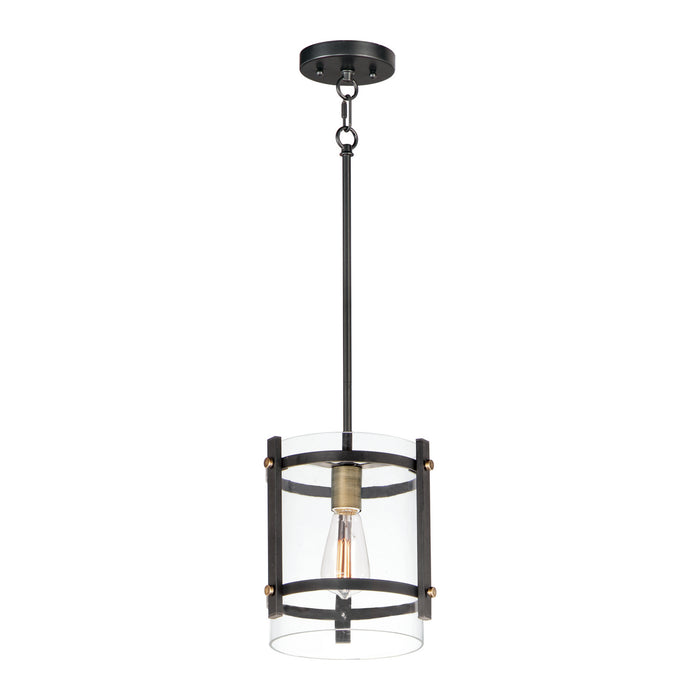 Maxim - 2649BKAB - One Light Pendant - Capitol - Black / Antique Brass