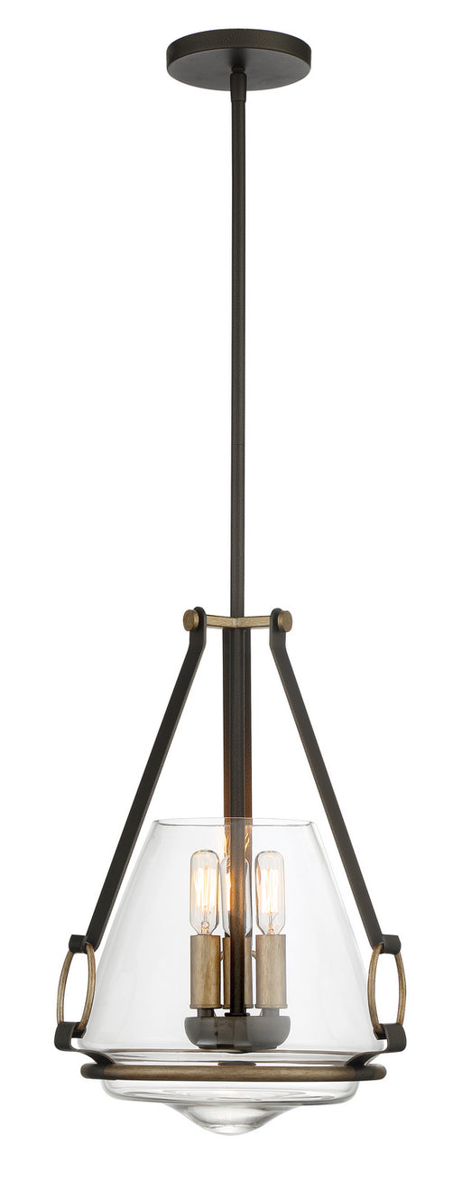 Minka-Lavery - 3903-107 - Three Light Pendant/Semi Flush Mount - Eden Valley - Smoked Iron W/Aged Gold