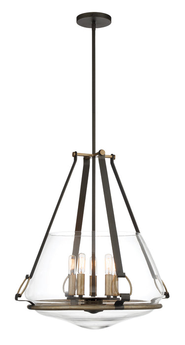 Minka-Lavery - 3905-107 - Five Light Pendant/Semi Flush Mount - Eden Valley - Smoked Iron W/Aged Gold