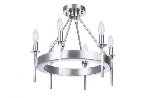 Craftmade - 54356-BNK - Six Light Semi-Flush Mount - Larrson - Brushed Polished Nickel