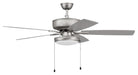 Craftmade - P119BN5-52BNGW - 52"Ceiling Fan - Pro Plus 119 - Brushed Satin Nickel