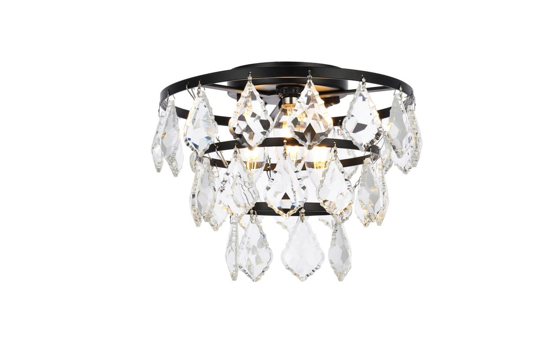 Elegant Lighting - 1101F10BK - Three Light Flush Mount - Ella - Black