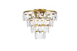 Elegant Lighting - 1101F12BR - Three Light Flush Mount - Ella - Brass