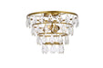 Elegant Lighting - 1101F14BR - Three Light Flush Mount - Ella - Brass