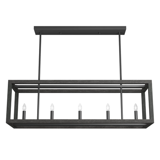 Hunter - 19090 - Five Light Linear Chandelier - Squire Manor - Matte Black