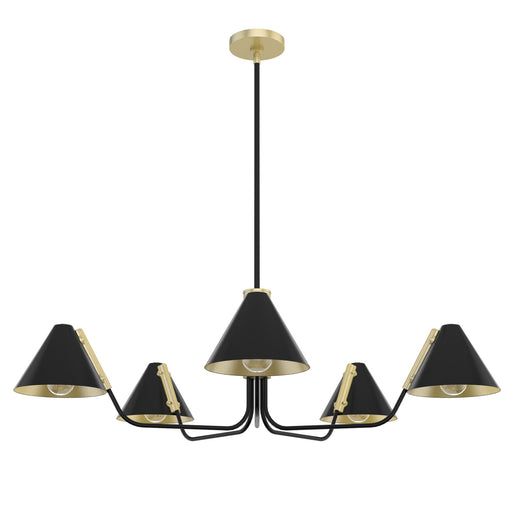 Hunter - 19195 - Five Light Chandelier - Grove Isle - Matte Black