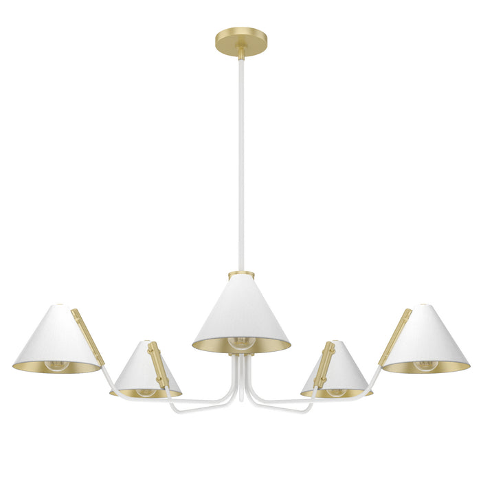 Hunter - 19196 - Five Light Chandelier - Grove Isle - Matte White