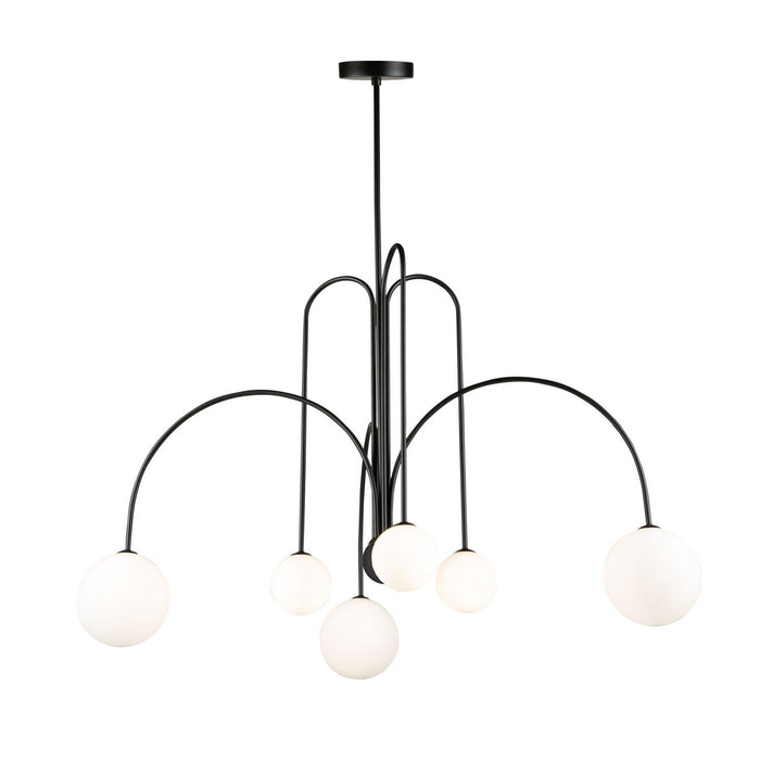 Artcraft - AC6656BK - LED Chandelier - Comet - Semi Matte Black