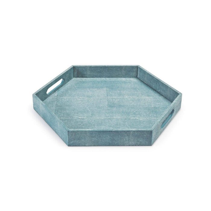 Regina Andrew - 20-1145TQ - Serving Tray - Shagreen - Turquoise