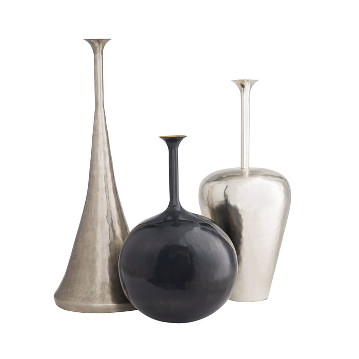 Arteriors - 4858 - Vases, Set of 3 - Gyles - Polished Nickel