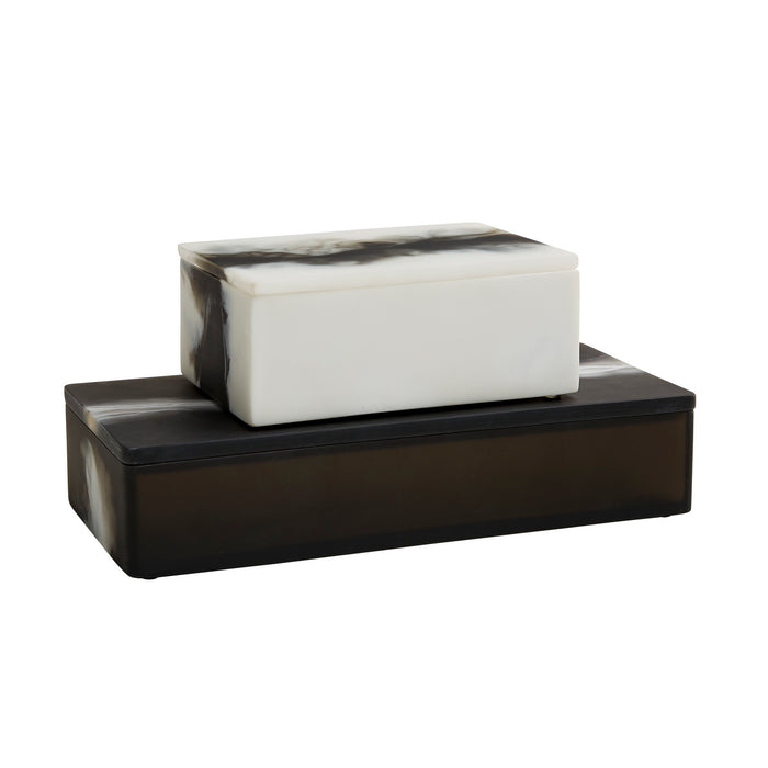 Arteriors - 5623 - Boxes, Set of 2 - Hollie - Black & White