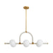 Arteriors - 89467 - Six Light Linear Chandelier - Harrison - Antique Brass