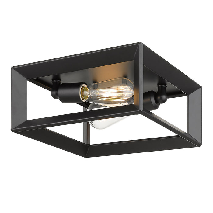 Golden - 2073-FM BLK - Two Light Flush Mount - Smyth BLK - Matte Black