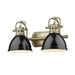 Golden - 3602-BA2 AB-BK - Two Light Bath Vanity - Duncan AB - Aged Brass