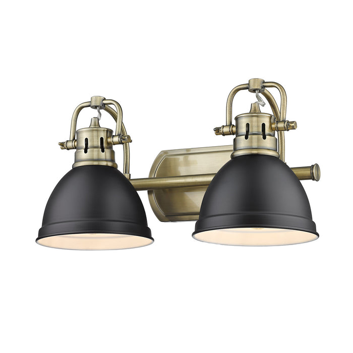 Golden - 3602-BA2 AB-BLK - Two Light Bath Vanity - Duncan AB - Aged Brass