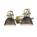 Golden - 3602-BA2 AB-RBZ - Two Light Bath Vanity - Duncan AB - Aged Brass