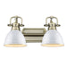 Golden - 3602-BA2 AB-WH - Two Light Bath Vanity - Duncan AB - Aged Brass