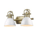 Golden - 3602-BA2 AB-WHT - Two Light Bath Vanity - Duncan AB - Aged Brass