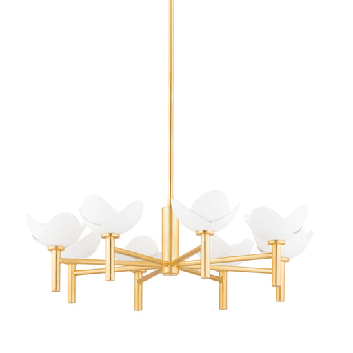 Hudson Valley - 3034-GL/WP - Eight Light Chandelier - Dawson - Gold Leaf/White Plaster